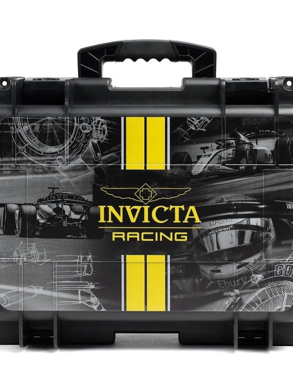 Invicta Racing Hard 8 watch slot Case - Black and Yellow